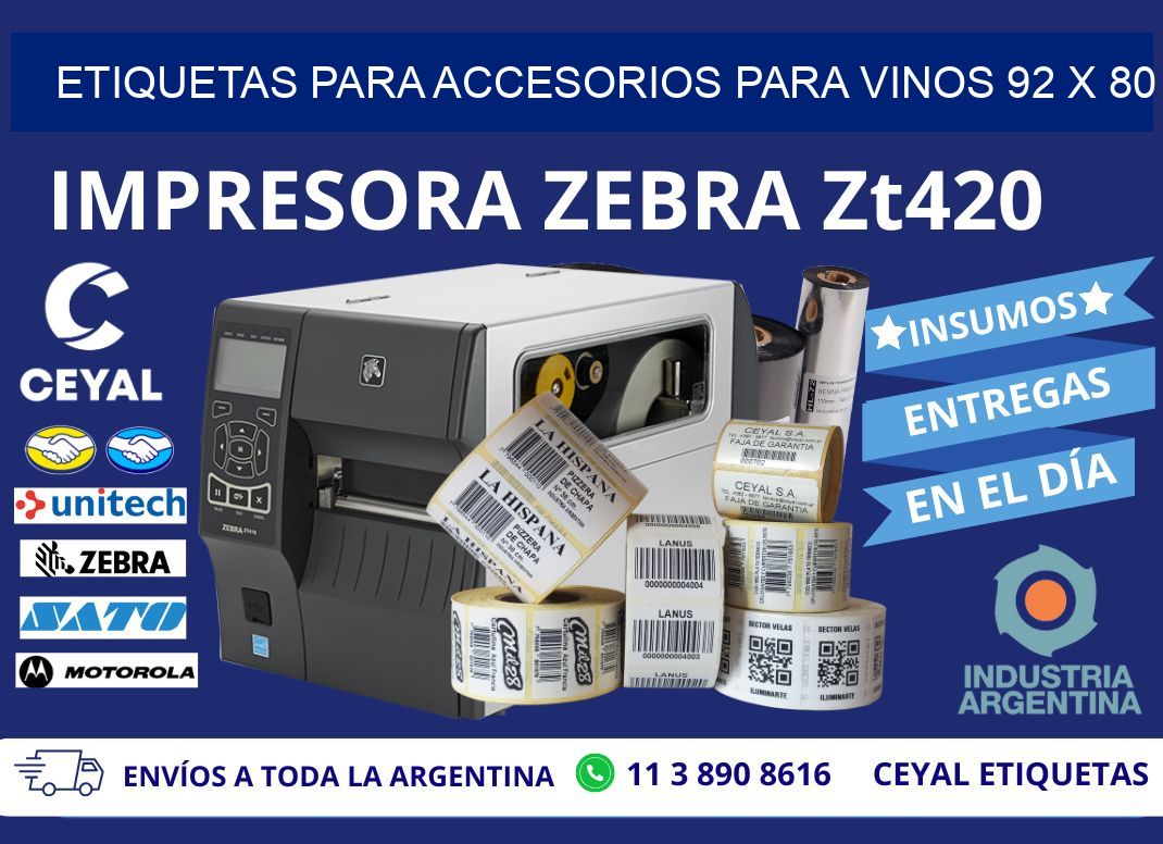 ETIQUETAS PARA ACCESORIOS PARA VINOS 92 x 80