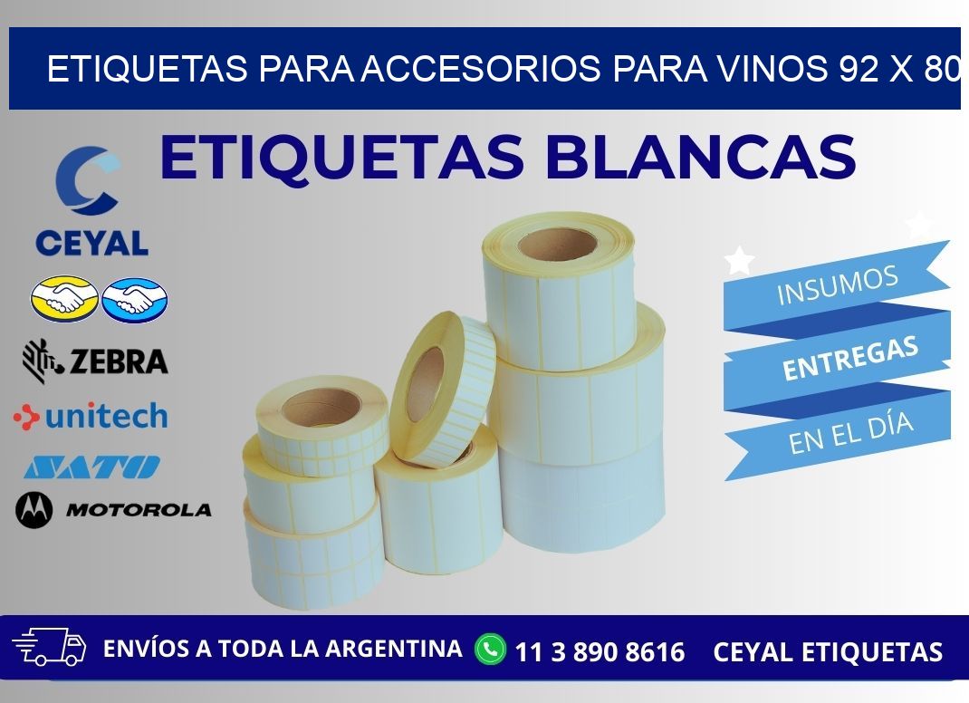 ETIQUETAS PARA ACCESORIOS PARA VINOS 92 x 80