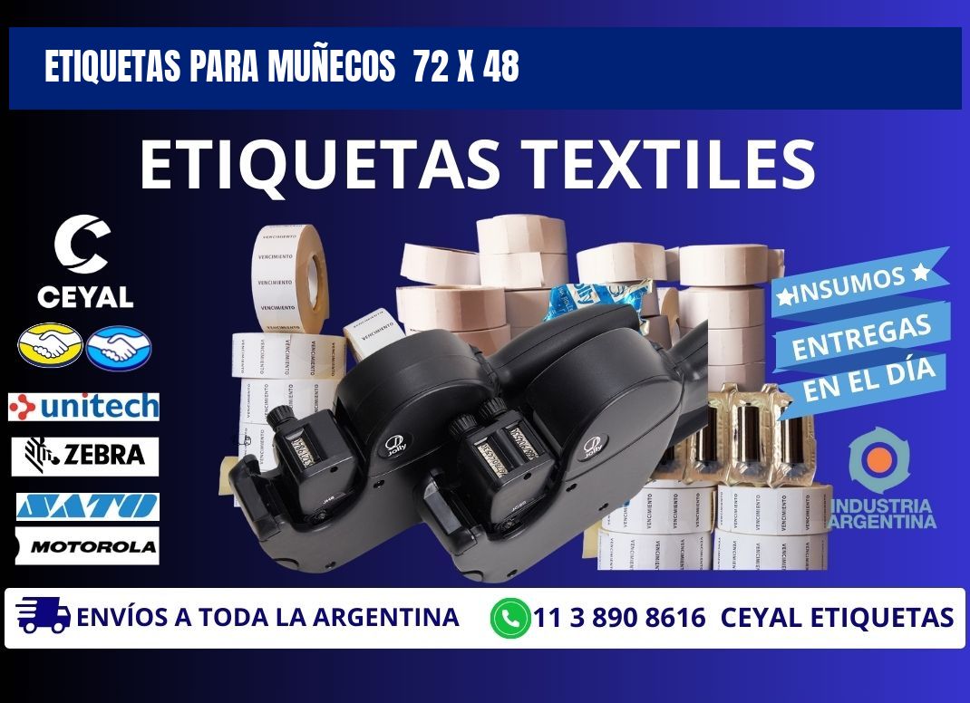 ETIQUETAS PARA MUÑECOS 72 x 48