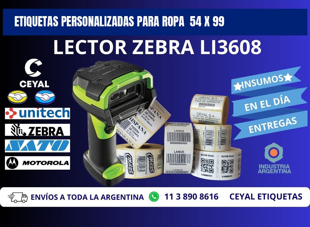 ETIQUETAS PERSONALIZADAS PARA ROPA  54 x 99