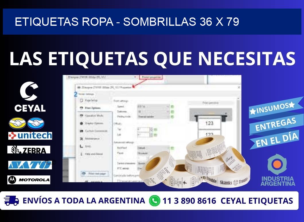 ETIQUETAS ROPA – SOMBRILLAS 36 x 79