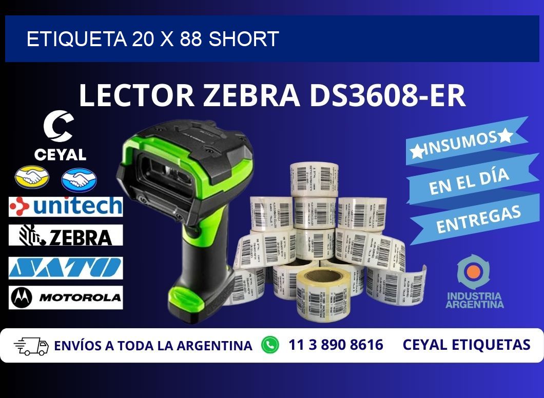 Etiqueta 20 x 88 short