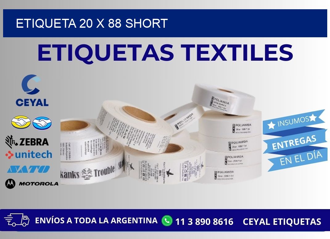 Etiqueta 20 x 88 short
