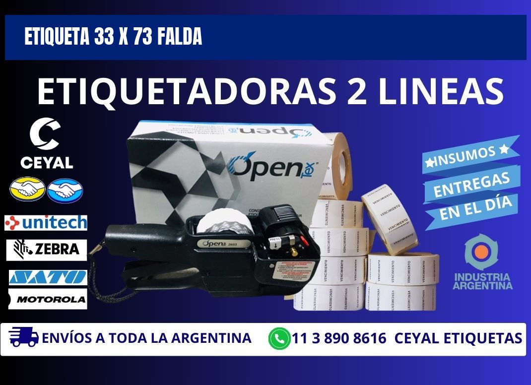 Etiqueta 33 x 73 falda