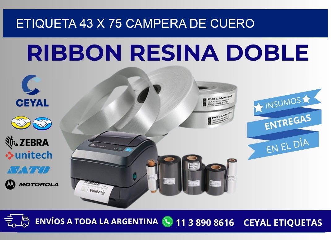 Etiqueta 43 x 75 campera de cuero