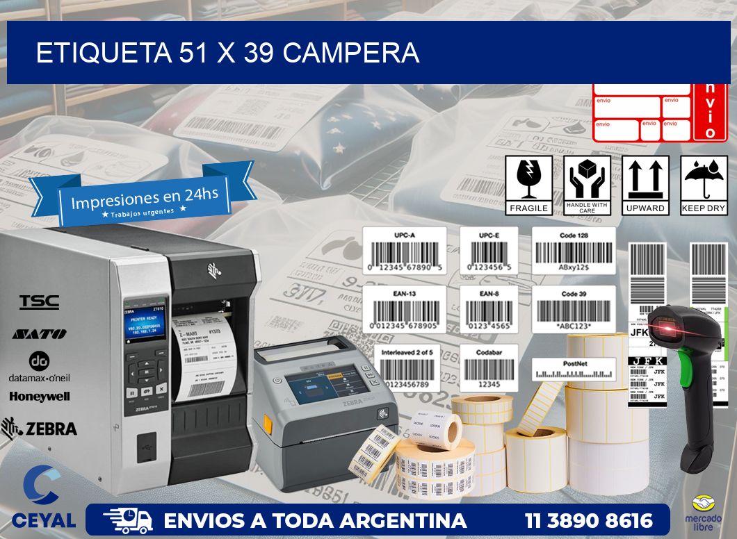 Etiqueta 51 x 39 campera