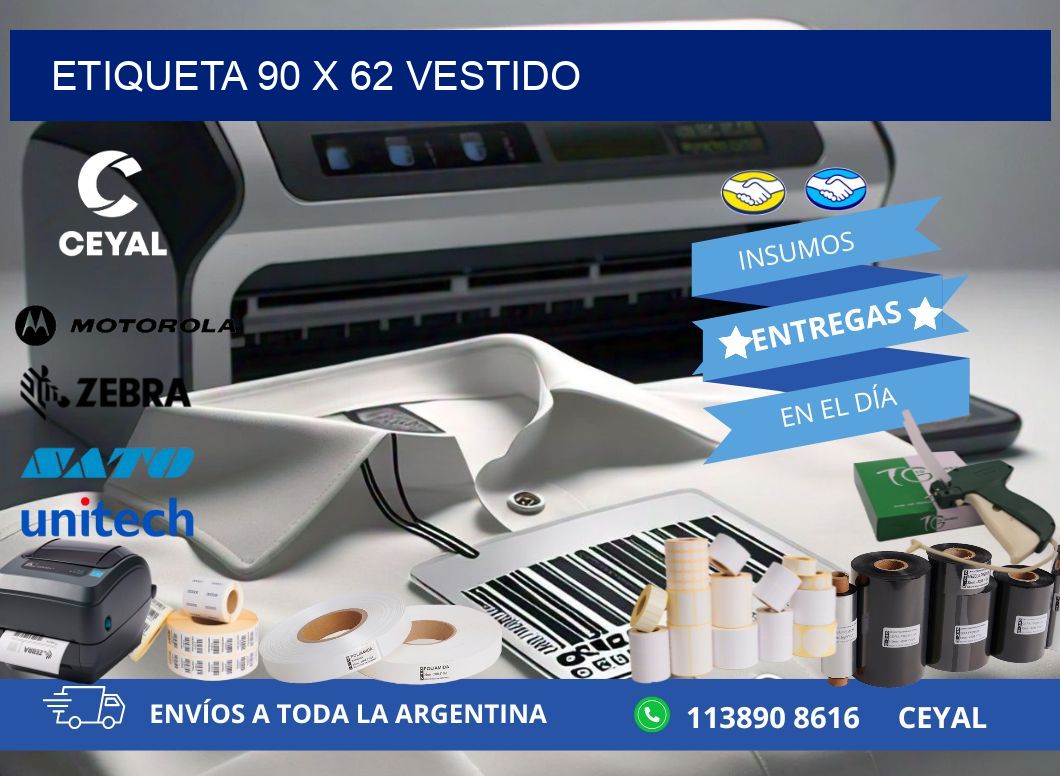 Etiqueta 90 x 62 vestido