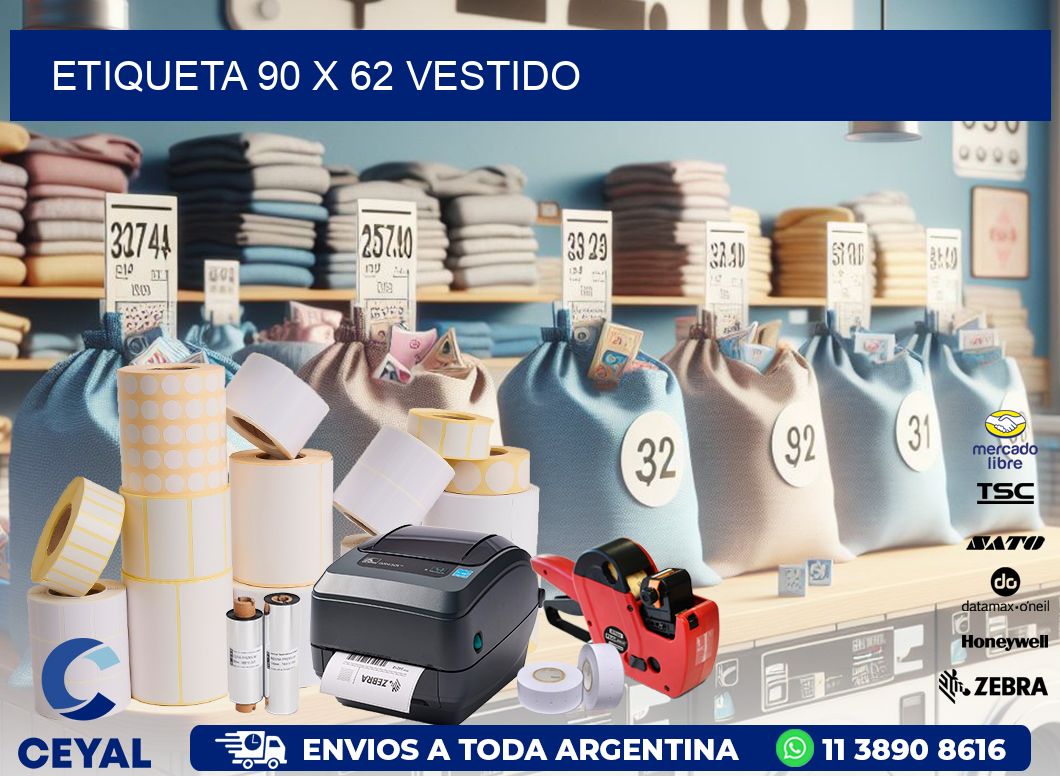 Etiqueta 90 x 62 vestido