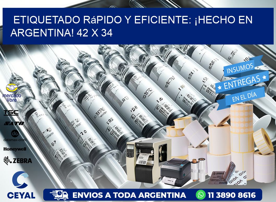 Etiquetado Rápido y Eficiente: ¡Hecho en Argentina! 42 x 34