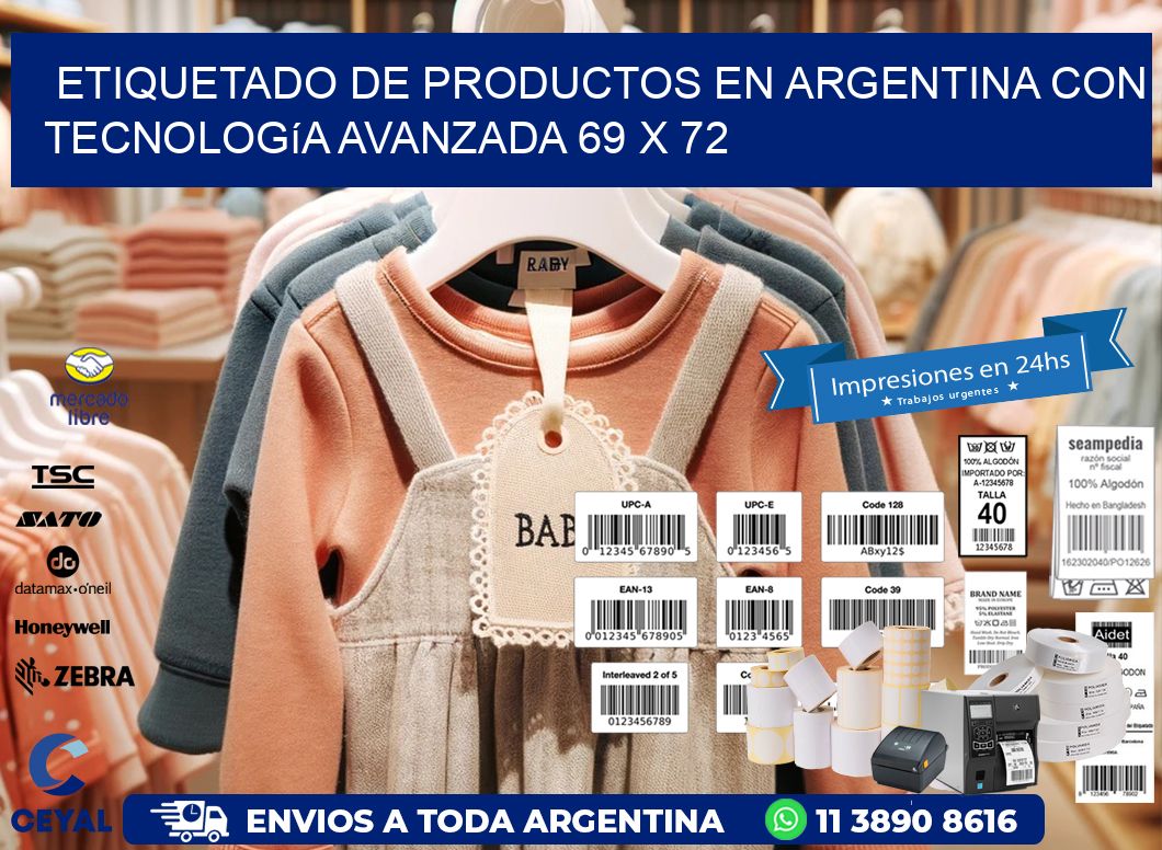 Etiquetado de Productos en Argentina con Tecnología Avanzada 69 x 72