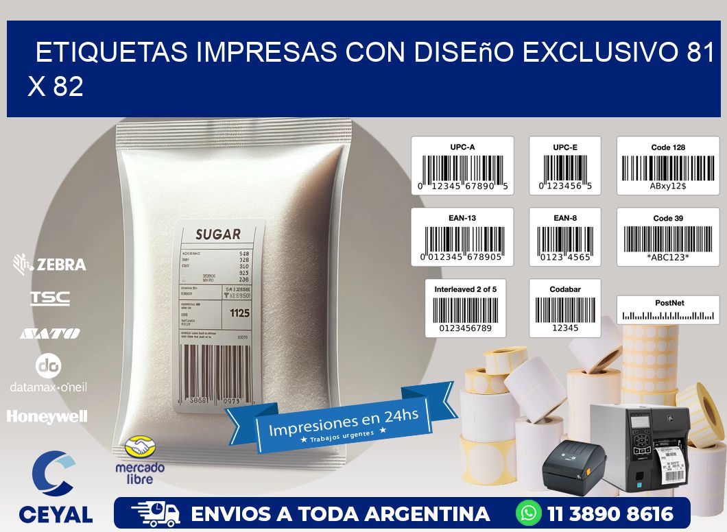 Etiquetas Impresas con Diseño Exclusivo 81 x 82