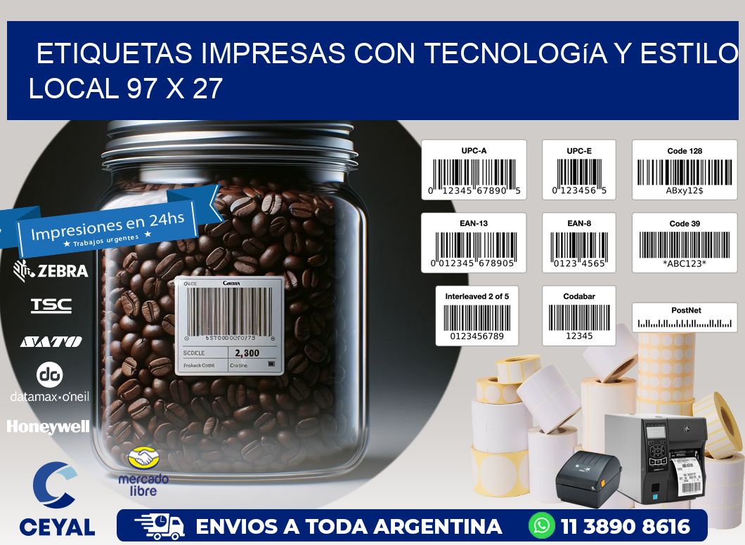 Etiquetas Impresas con Tecnología y Estilo Local 97 x 27