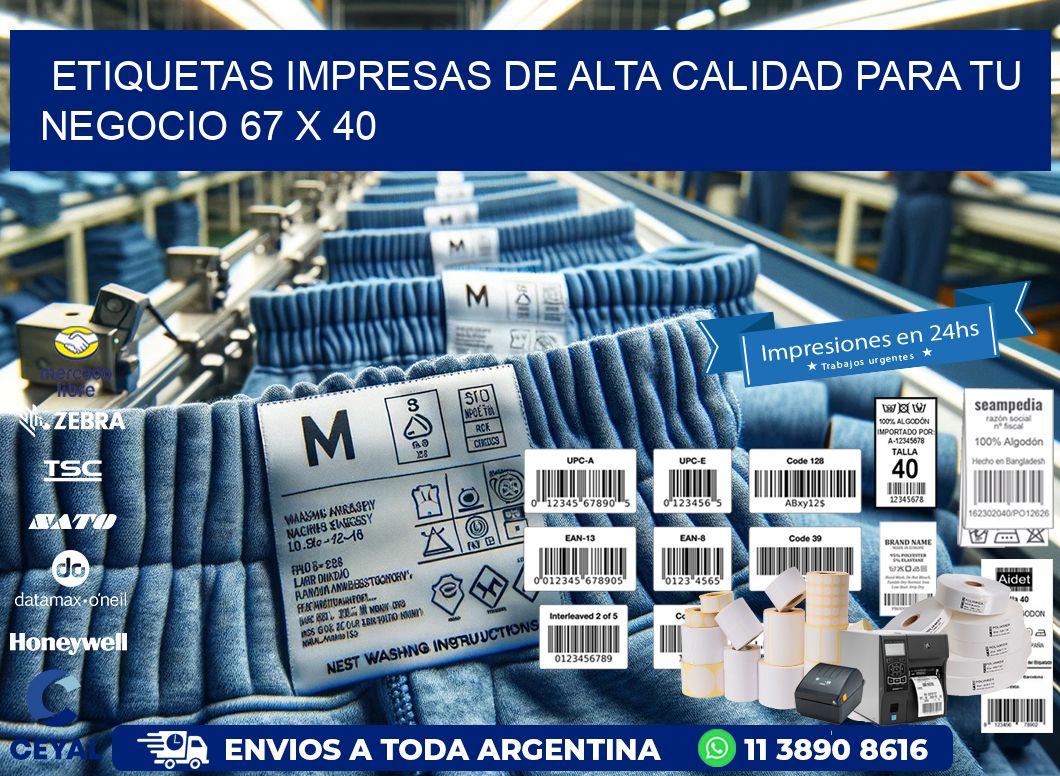 Etiquetas Impresas de Alta Calidad para tu Negocio 67 x 40