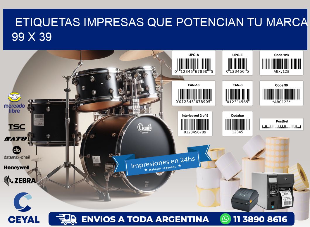Etiquetas Impresas que Potencian tu Marca 99 x 39
