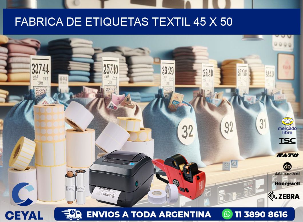 FABRICA DE ETIQUETAS TEXTIL 45 x 50