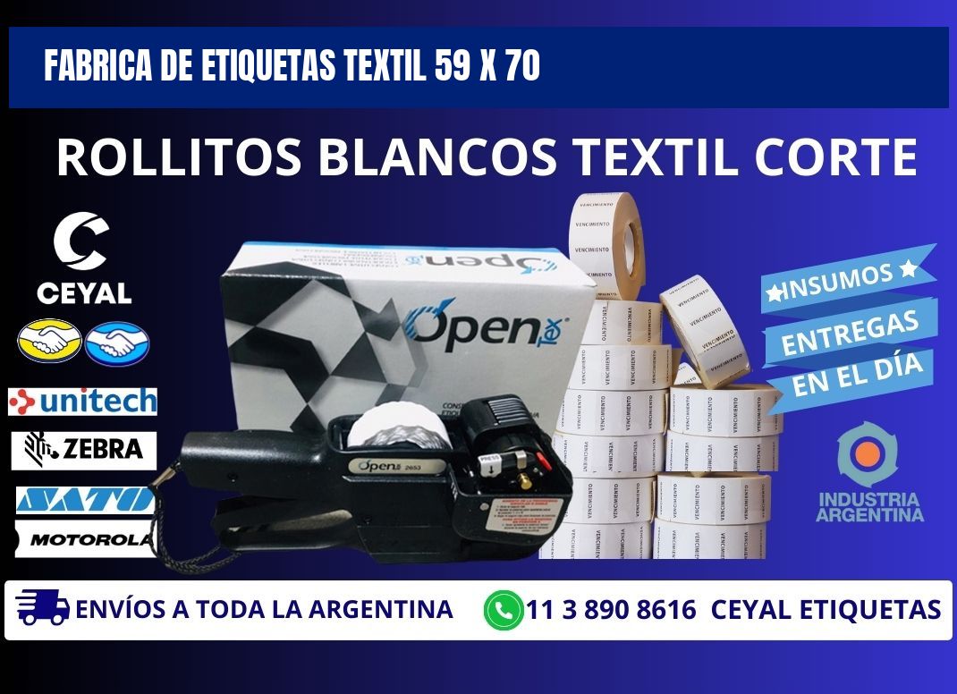 FABRICA DE ETIQUETAS TEXTIL 59 x 70