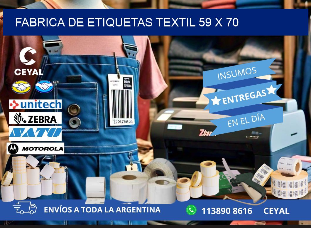FABRICA DE ETIQUETAS TEXTIL 59 x 70