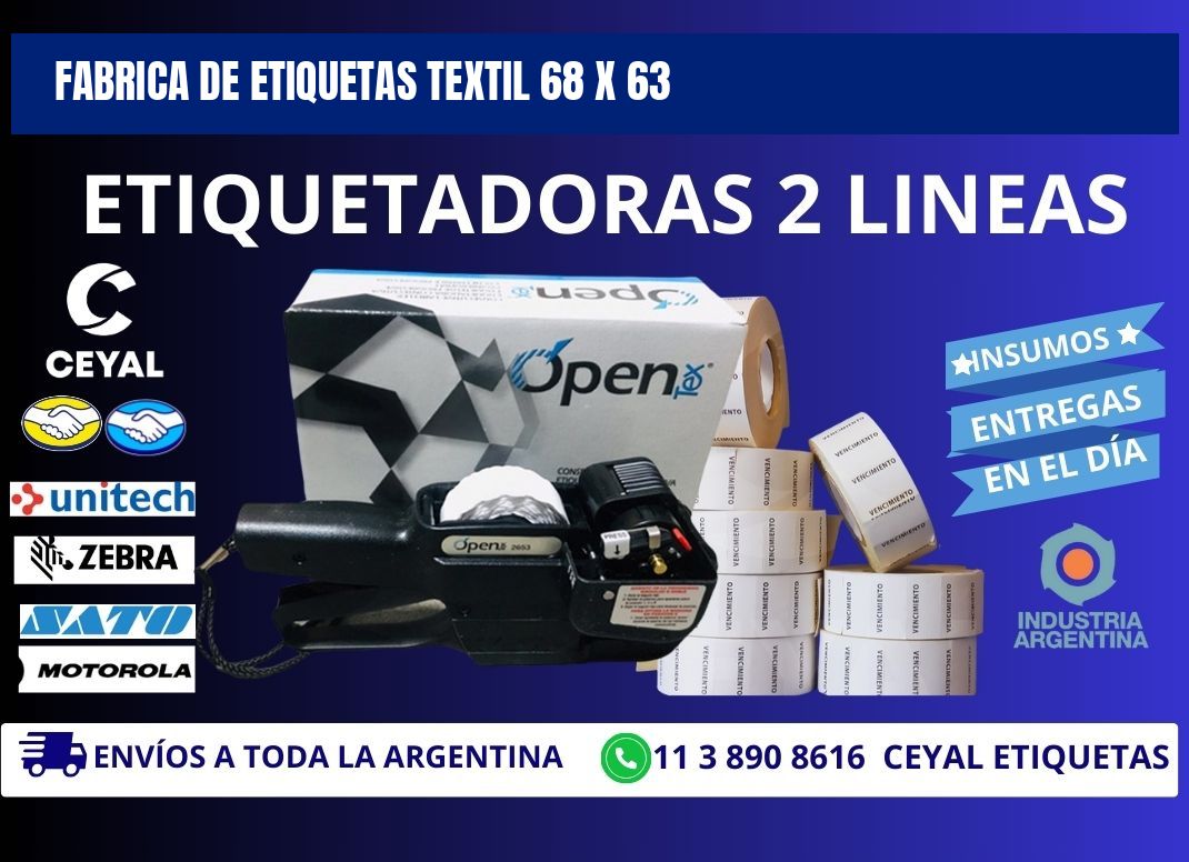 FABRICA DE ETIQUETAS TEXTIL 68 x 63