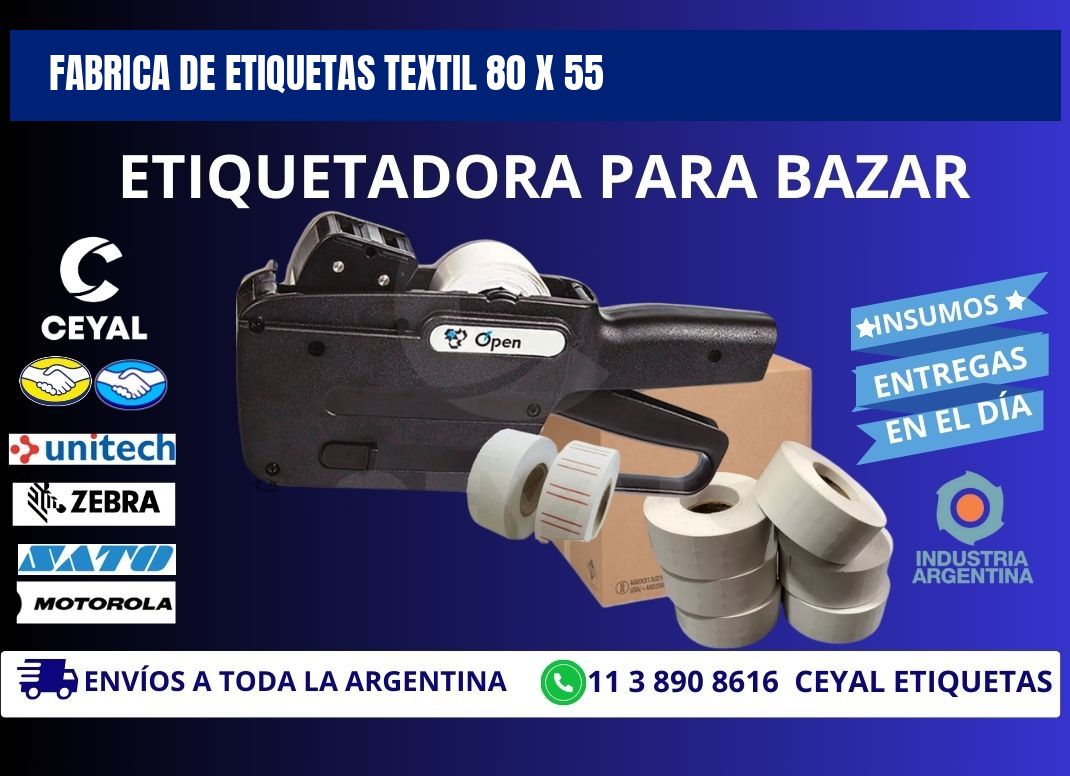 FABRICA DE ETIQUETAS TEXTIL 80 x 55