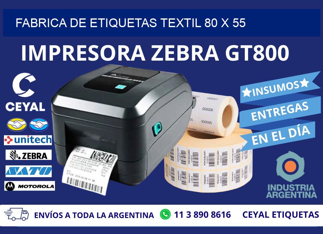 FABRICA DE ETIQUETAS TEXTIL 80 x 55