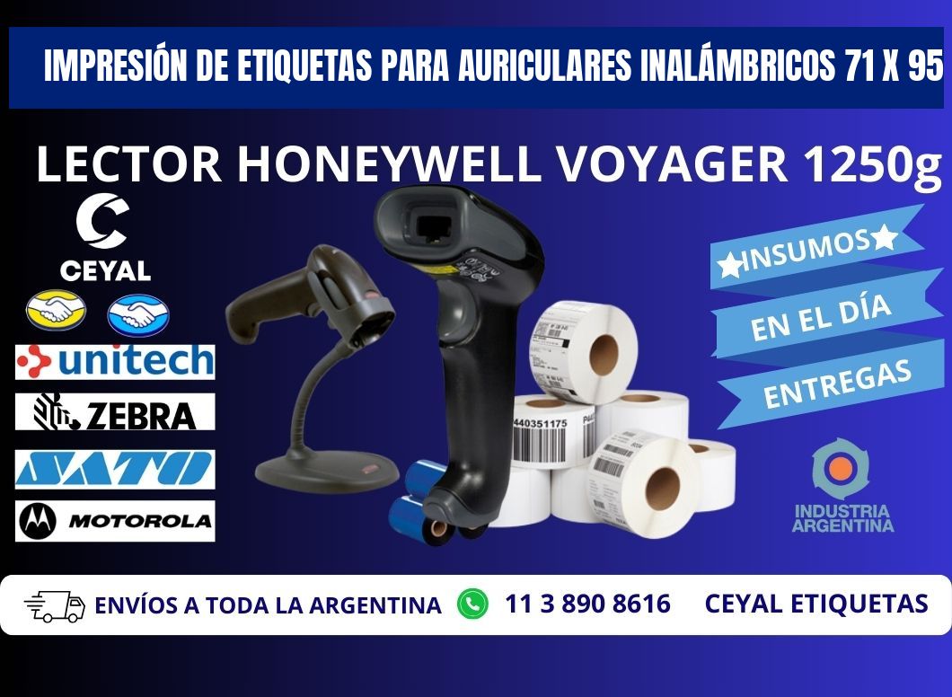IMPRESIÓN DE ETIQUETAS PARA AURICULARES INALÁMBRICOS 71 x 95