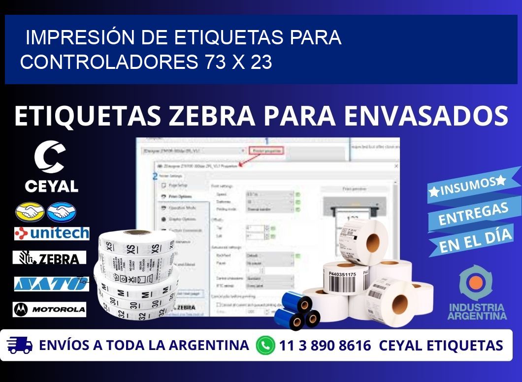 IMPRESIÓN DE ETIQUETAS PARA CONTROLADORES 73 x 23