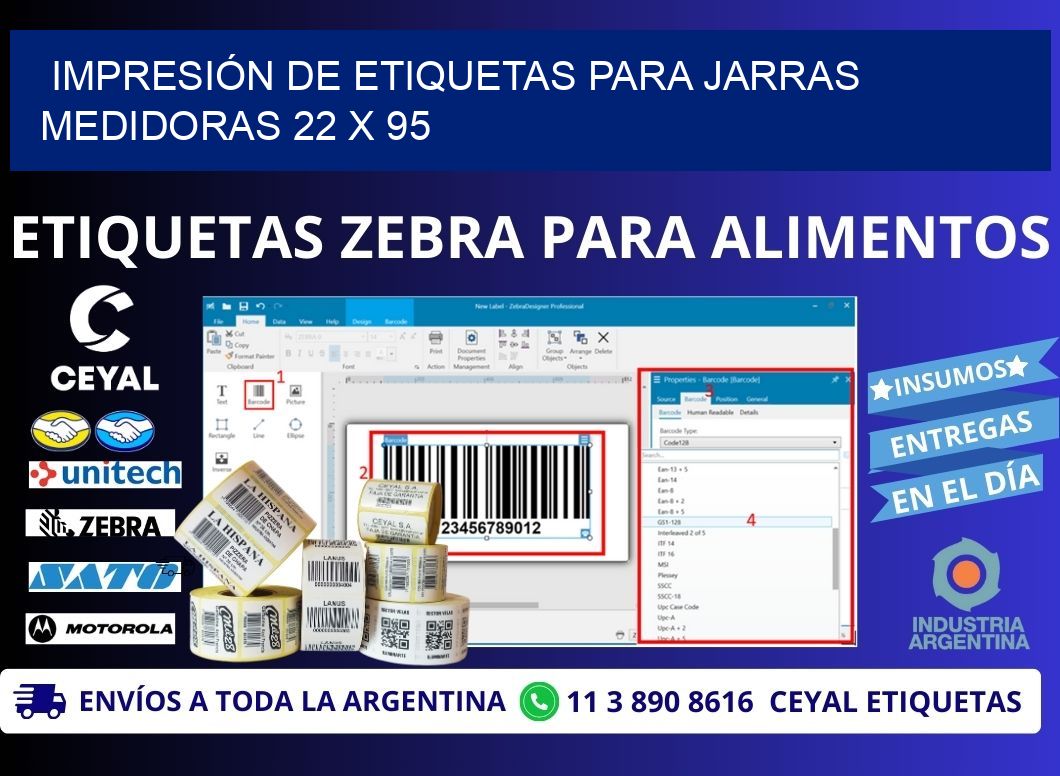 IMPRESIÓN DE ETIQUETAS PARA JARRAS MEDIDORAS 22 x 95