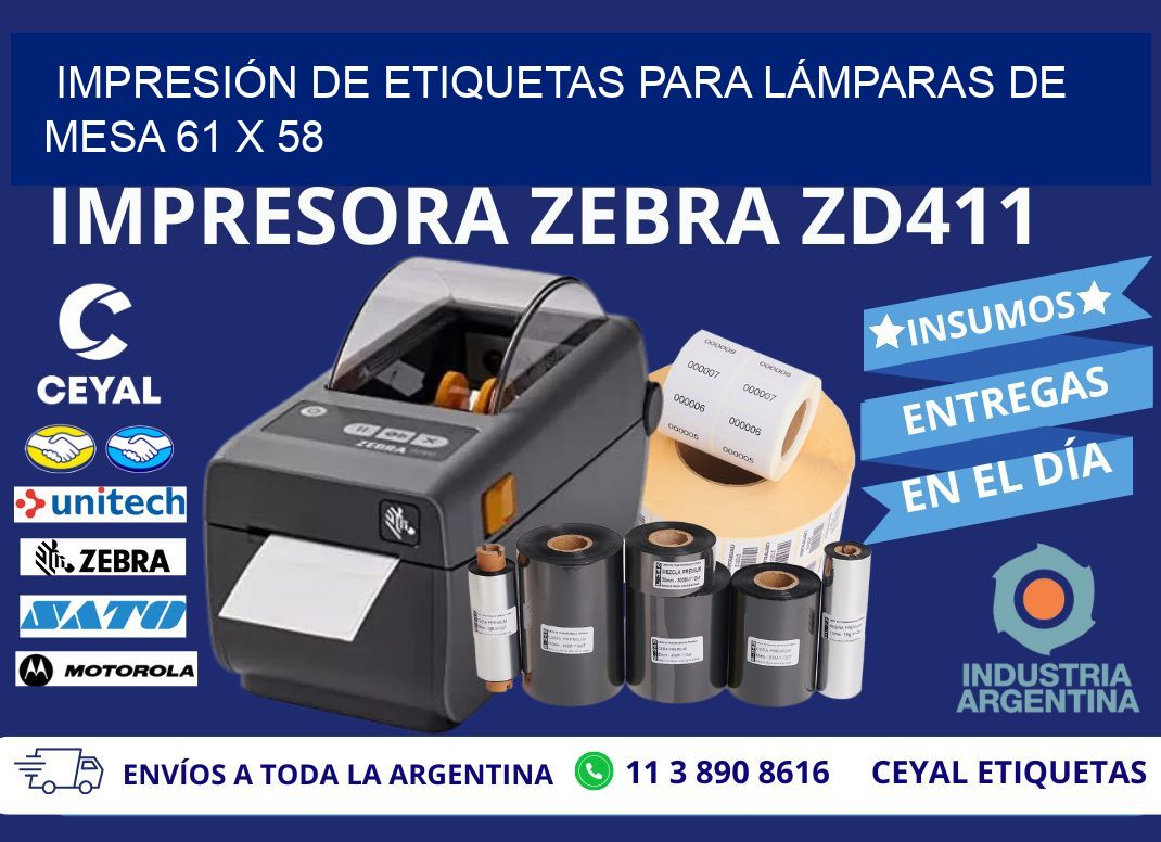 IMPRESIÓN DE ETIQUETAS PARA LÁMPARAS DE MESA 61 x 58