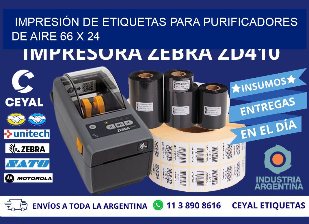 IMPRESIÓN DE ETIQUETAS PARA PURIFICADORES DE AIRE 66 x 24