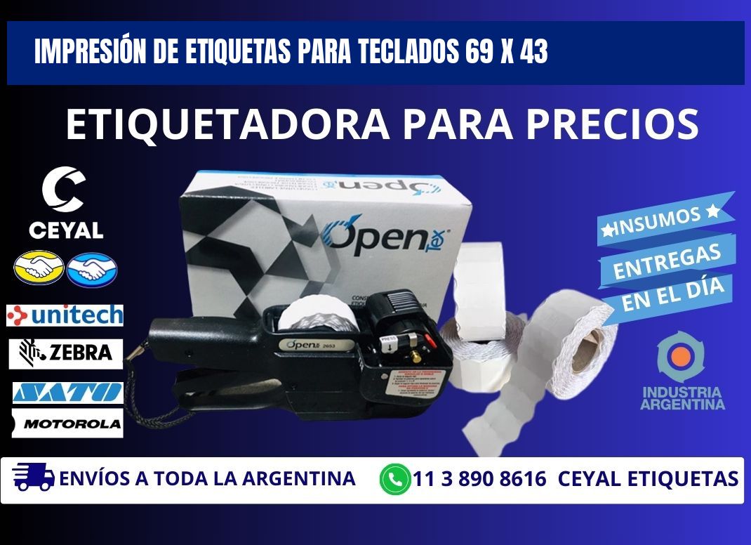 IMPRESIÓN DE ETIQUETAS PARA TECLADOS 69 x 43