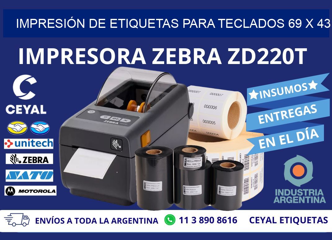 IMPRESIÓN DE ETIQUETAS PARA TECLADOS 69 x 43