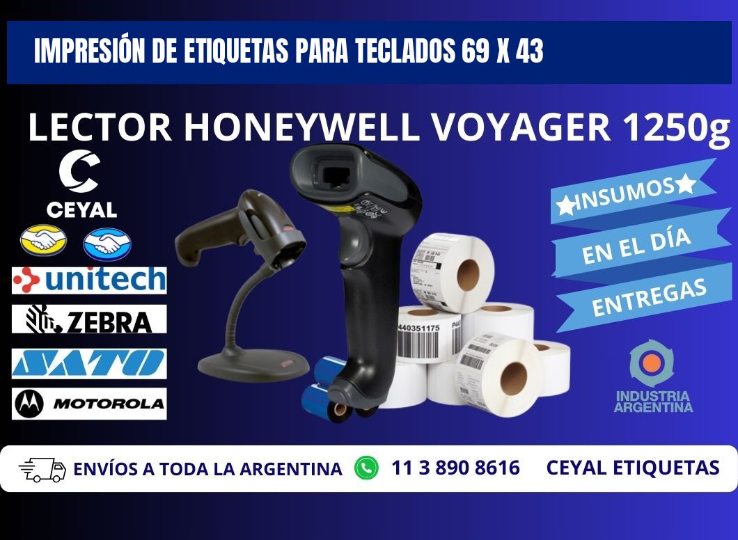 IMPRESIÓN DE ETIQUETAS PARA TECLADOS 69 x 43