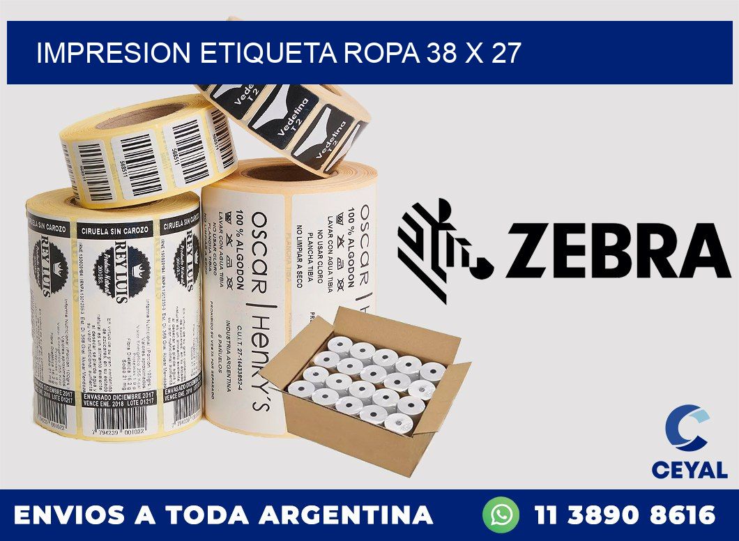 IMPRESION ETIQUETA ROPA 38 x 27