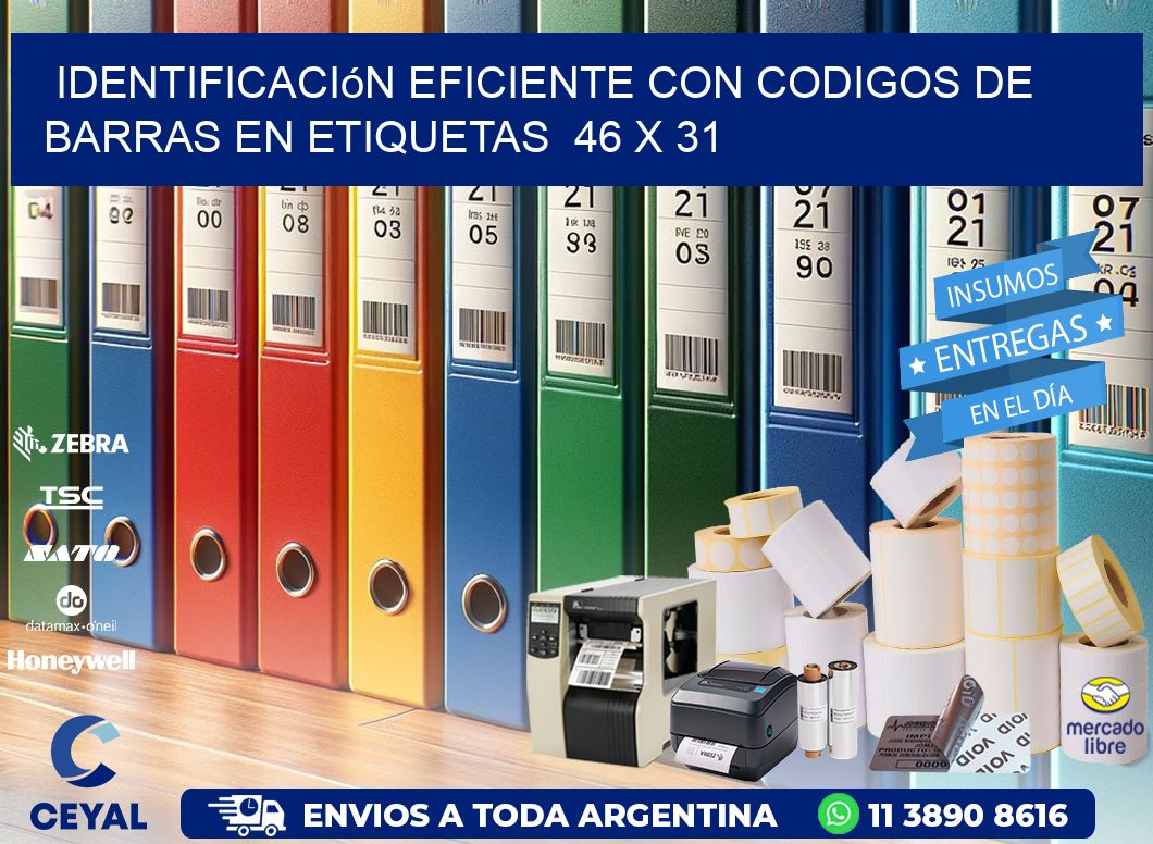 Identificación Eficiente con Codigos de Barras en Etiquetas  46 x 31