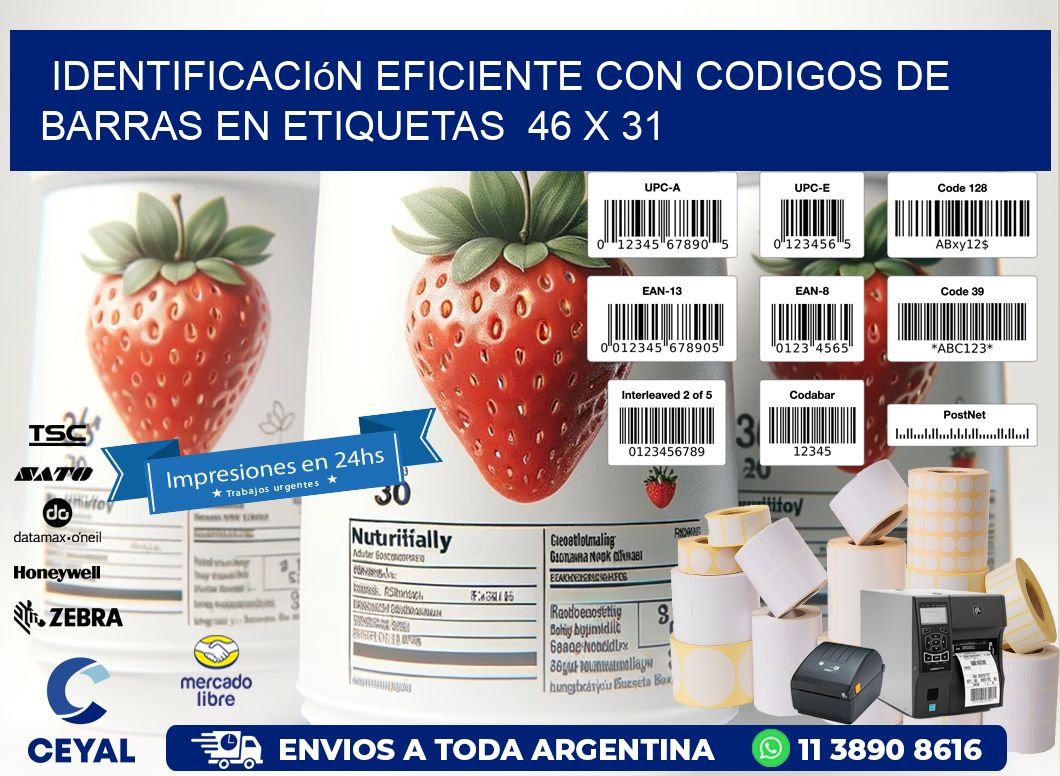 Identificación Eficiente con Codigos de Barras en Etiquetas  46 x 31