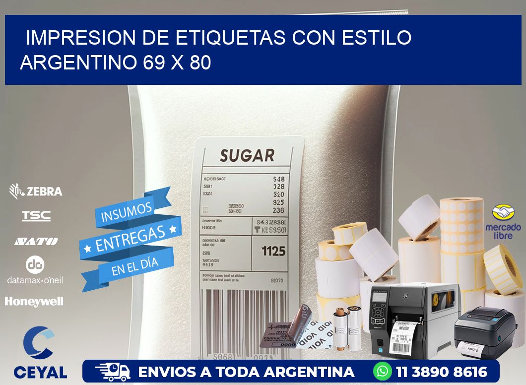 Impresion de Etiquetas con Estilo Argentino 69 x 80