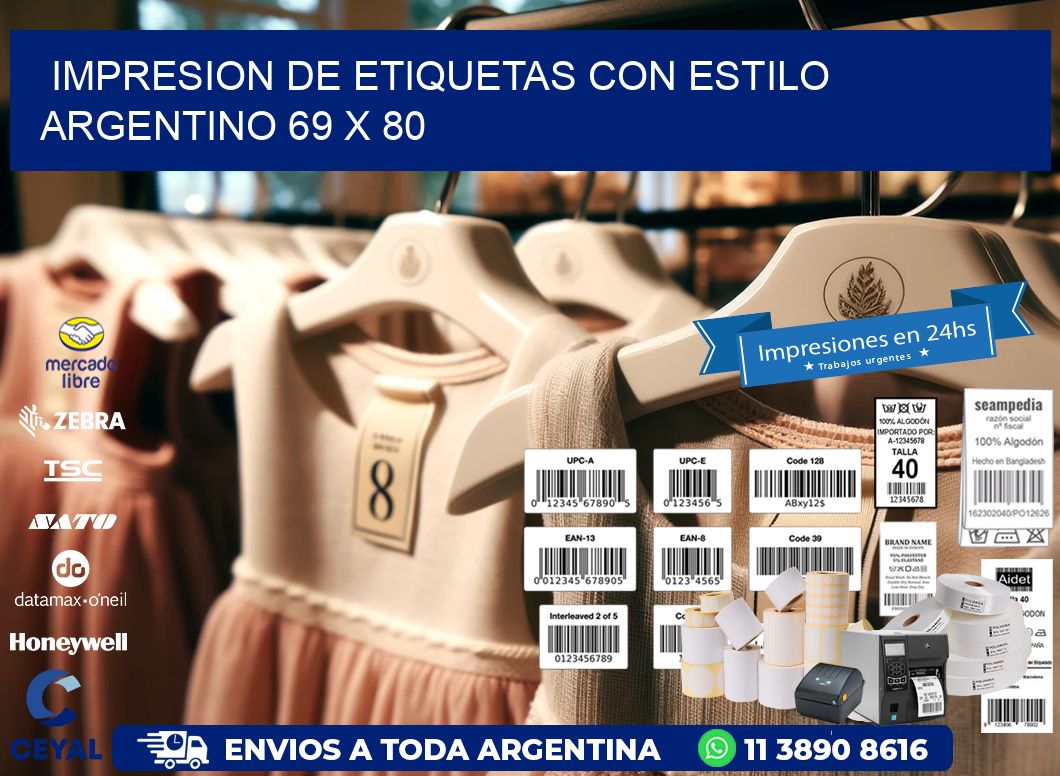 Impresion de Etiquetas con Estilo Argentino 69 x 80