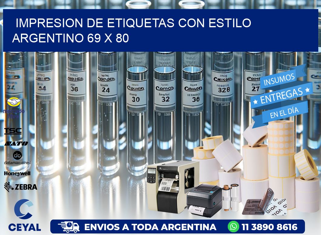 Impresion de Etiquetas con Estilo Argentino 69 x 80