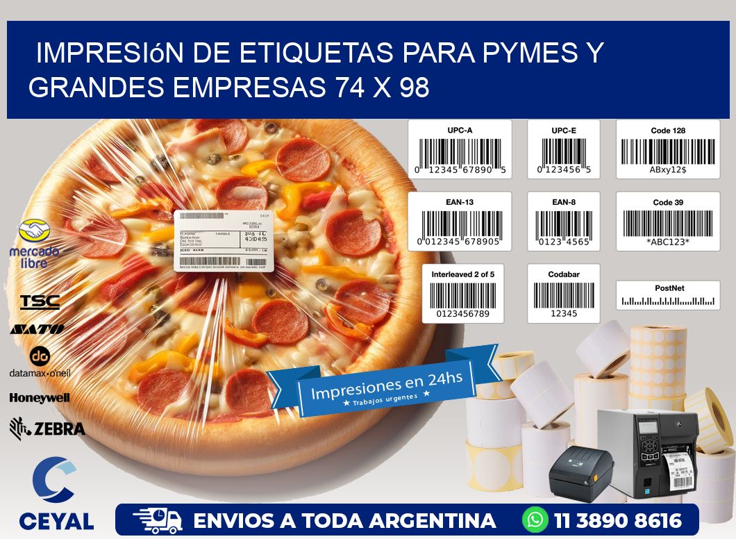 Impresión de Etiquetas para PyMEs y Grandes Empresas 74 x 98