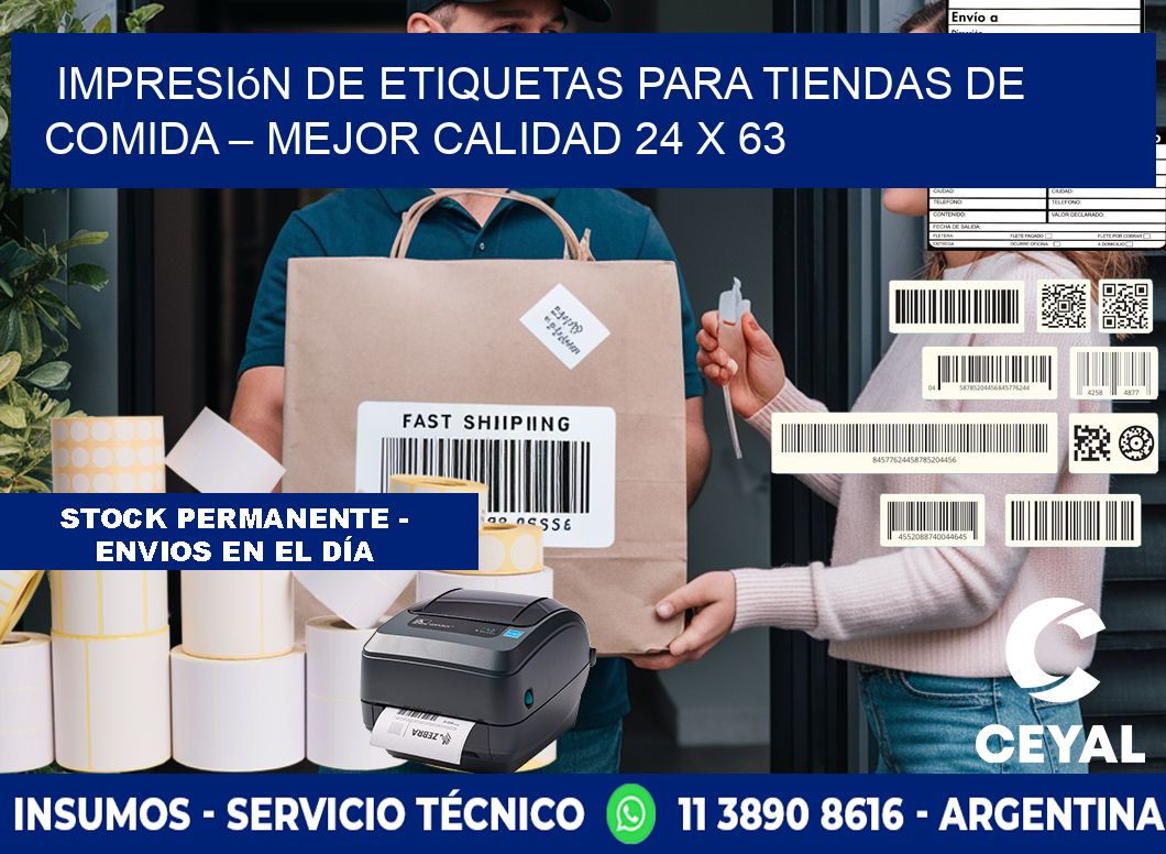 Impresión de etiquetas para tiendas de comida – Mejor calidad 24 x 63