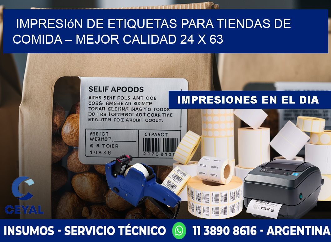 Impresión de etiquetas para tiendas de comida – Mejor calidad 24 x 63