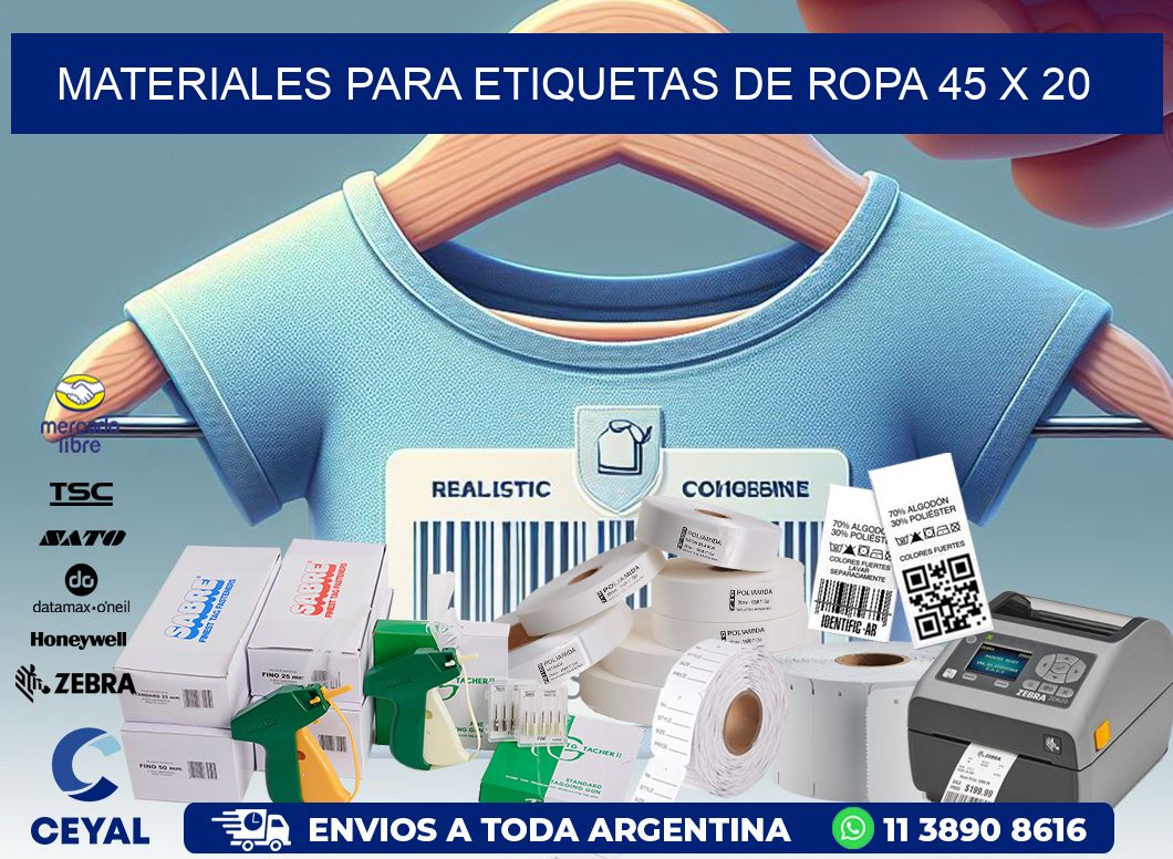 MATERIALES PARA ETIQUETAS DE ROPA 45 x 20