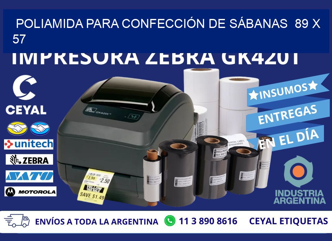 POLIAMIDA PARA CONFECCIÓN DE SÁBANAS 89 x 57