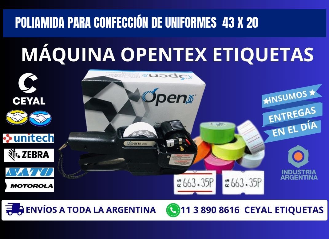 POLIAMIDA PARA CONFECCIÓN DE UNIFORMES 43 x 20