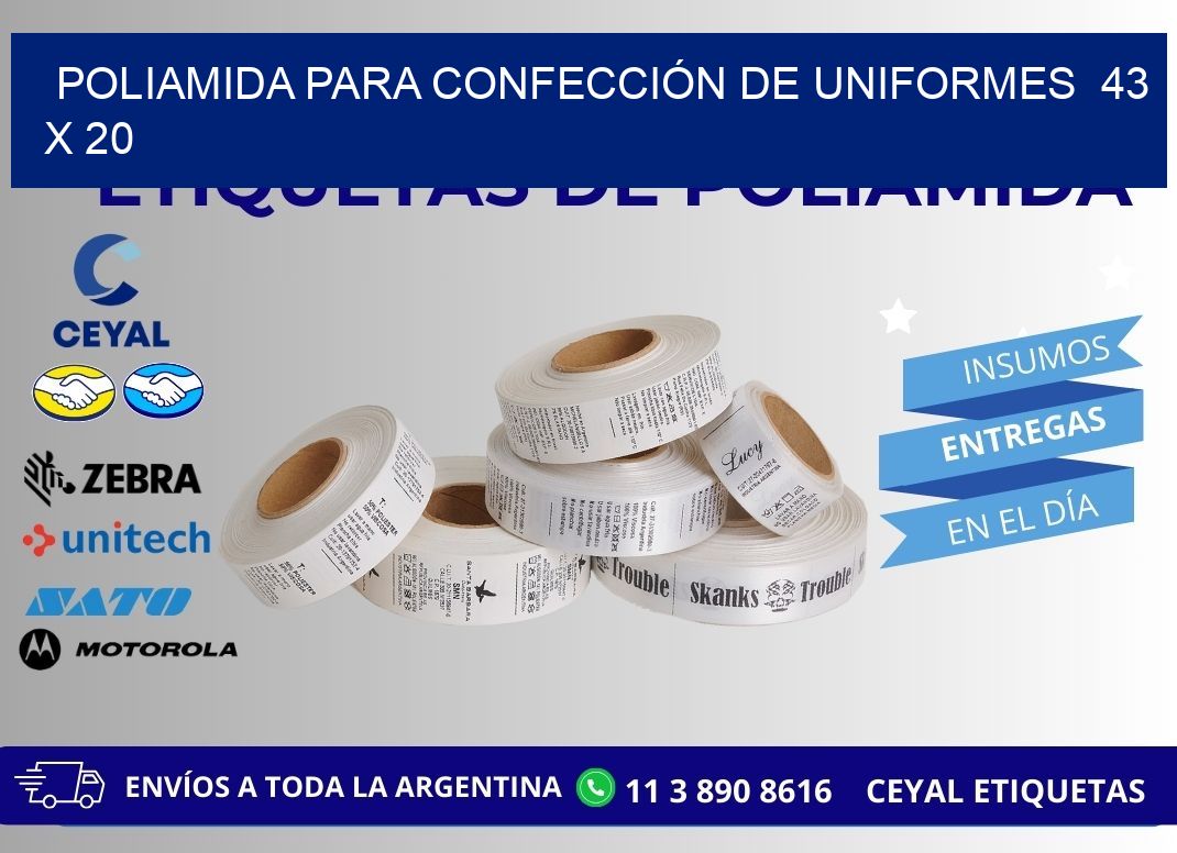 POLIAMIDA PARA CONFECCIÓN DE UNIFORMES 43 x 20