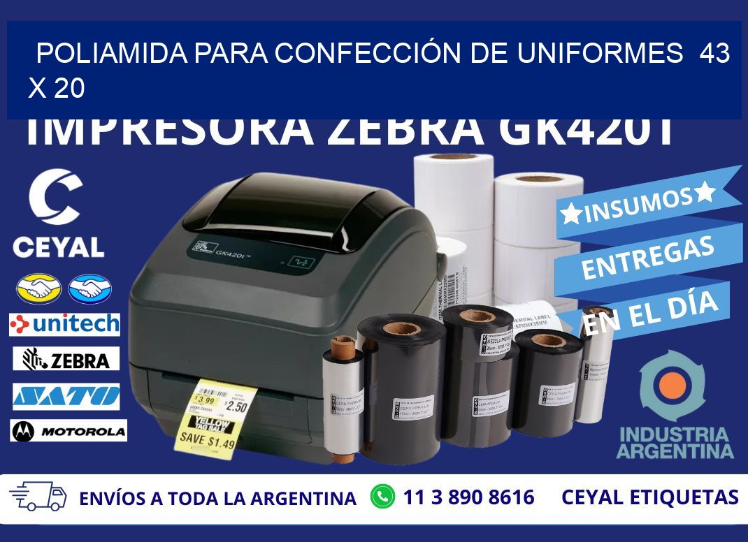 POLIAMIDA PARA CONFECCIÓN DE UNIFORMES 43 x 20