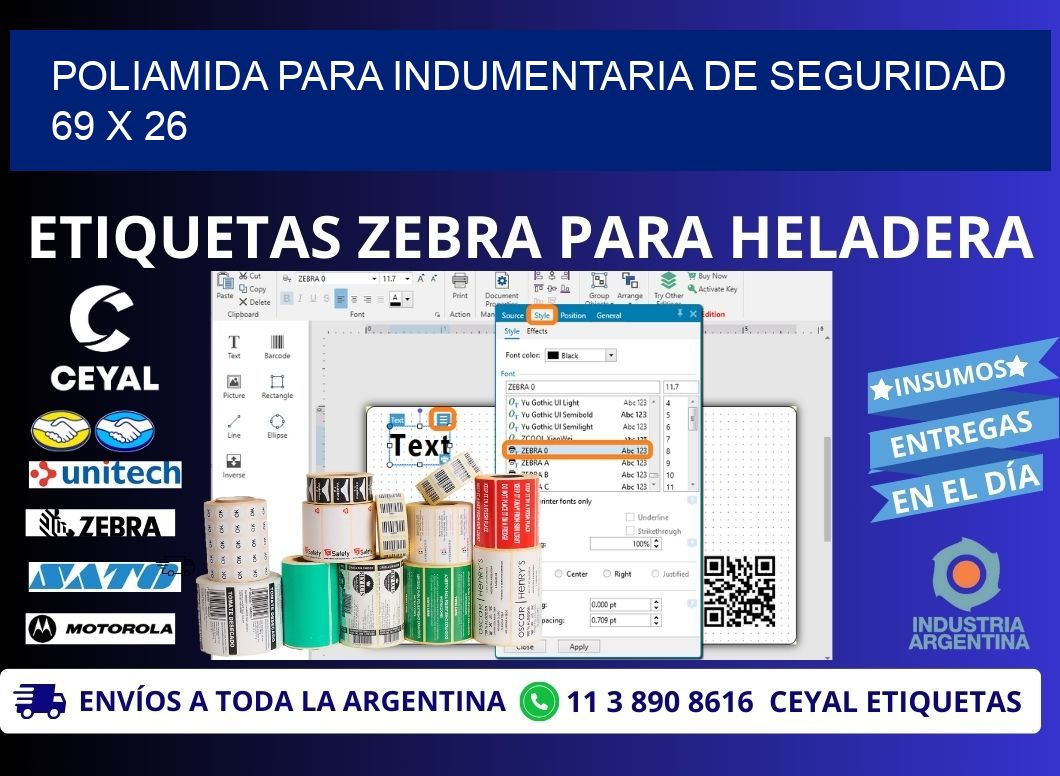 POLIAMIDA PARA INDUMENTARIA DE SEGURIDAD 69 x 26