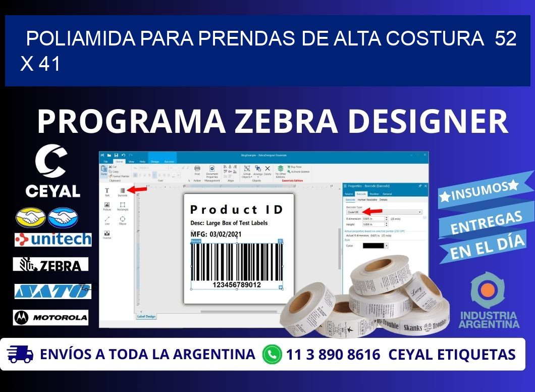 POLIAMIDA PARA PRENDAS DE ALTA COSTURA 52 x 41
