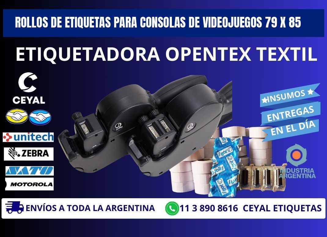 ROLLOS DE ETIQUETAS PARA CONSOLAS DE VIDEOJUEGOS 79 x 85