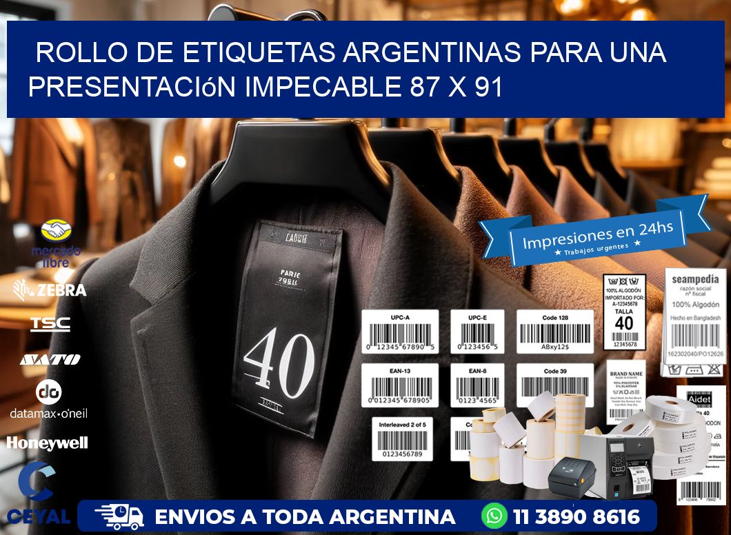 Rollo de Etiquetas Argentinas para una Presentación Impecable 87 x 91